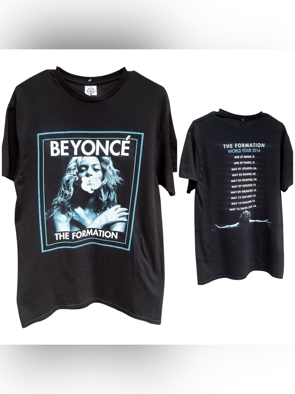 2016 Beyoncé The Formation Tour Black Graphic T-Shirt Size M/L